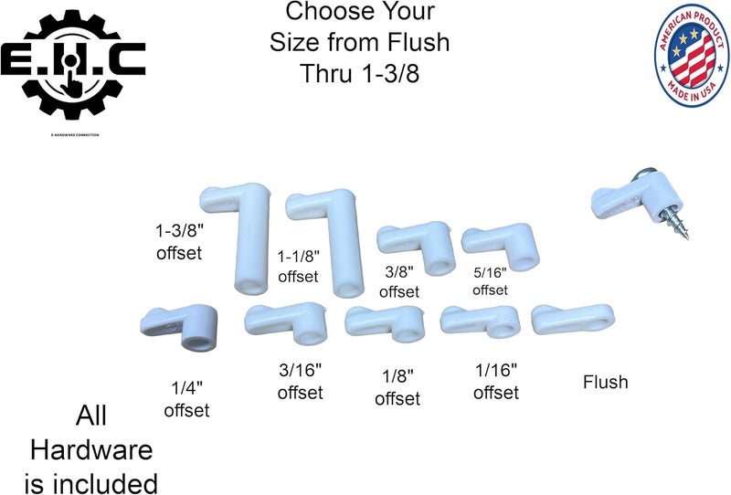 EHC Window Screen Clips / “White” Plastic (Choose Your Size! /Size Run Flush up to 1-3/16” Offset) New or Replacement (10 Pack with All Needed Hardware Included) by E.H.C. (Flush) - Image 3